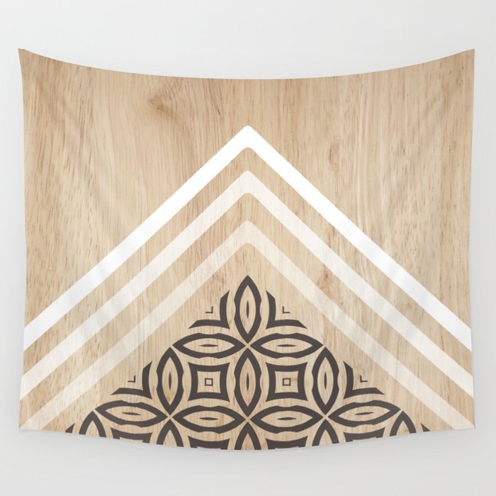Wood + Geometric with Pattern Wall Tapestry