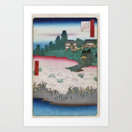 Flower Pavilion, Dango Slope, Sendagi, No. 16 in One Hundred Famous Views of Edo Utagawa Hiroshige Art Print