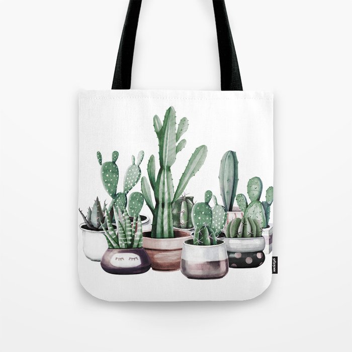 Cactus + Succulents Rose Gold Pattern by Nature Magick Tote Bag