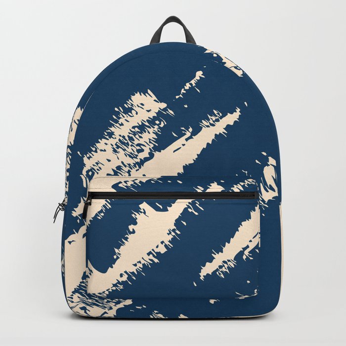 Abstract Charcoal Art Blue Beige Backpack