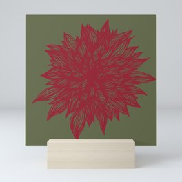 Floral Distortion red/green Mini Art Print