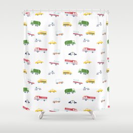Cars and Trucks Collection Shower Curtain