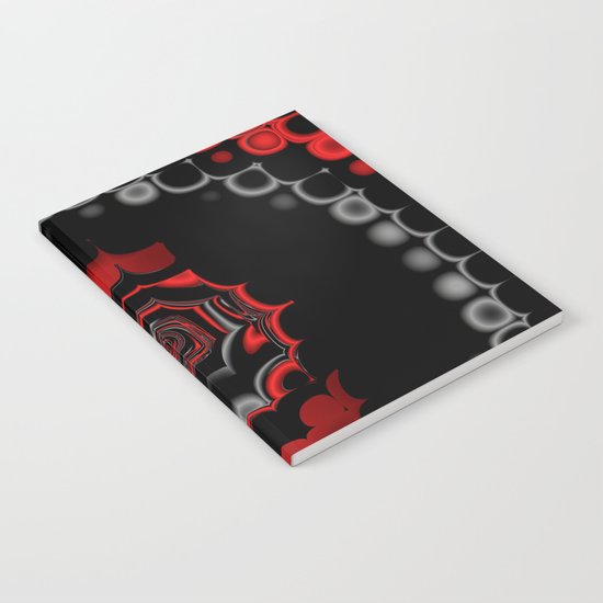 TGS Fractal Abstract in Red and Black Notebook