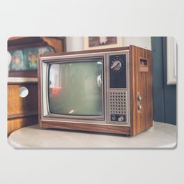 Old and antique television - selective focus point Cutting Board