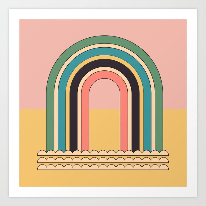 Geometric Abstraction Rainbow Art Print