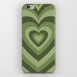 y2k hearts green sage iPhone Skin