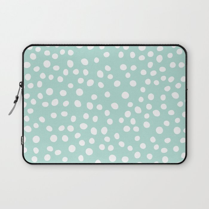 Light Blue and white doodle dots Laptop Sleeve