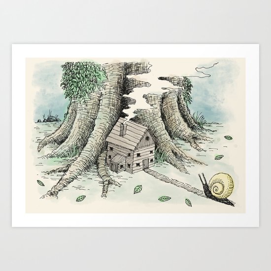 'A Visitor' (Colour) Art Print