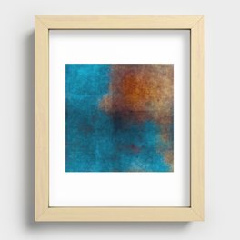 Blue and rust grunge abstract Recessed Framed Print