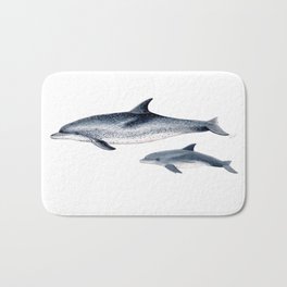 Atlantic spotted dolphin Bath Mat | Stenella, Spotted, Realism, Animal, Ink, Nature, Marinebiology, Marinemammal, Other, Frontalis 