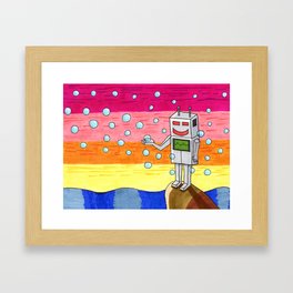 Catching Bubbles at Sunset Framed Art Print