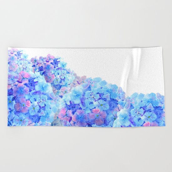 mountain of hydrangea Beach Towel