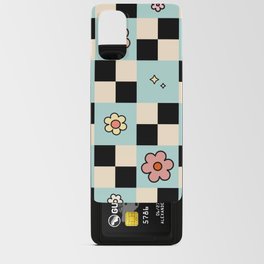 Checkered Flower Retro Check Pattern Mint Android Card Case