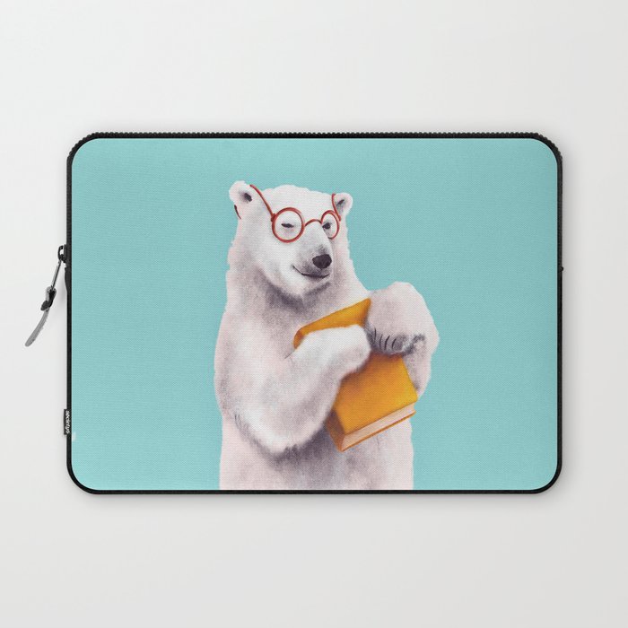 Smart Polar Bear Book Lover Laptop Sleeve