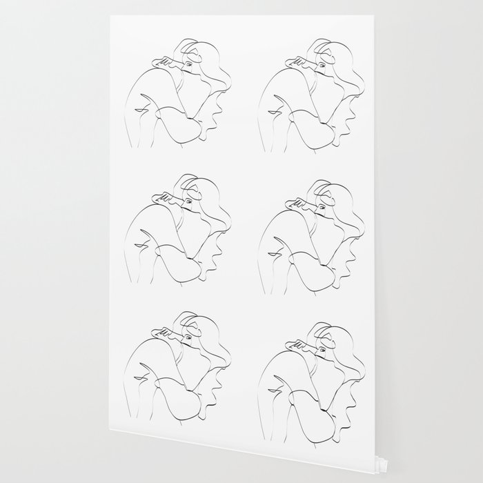  Couple  continuous line  draw Wallpaper  by draw4you Society6