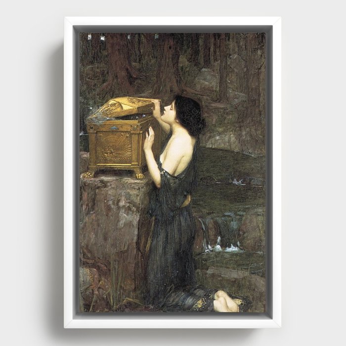 Pandora by John William Waterhouse Framed Canvas