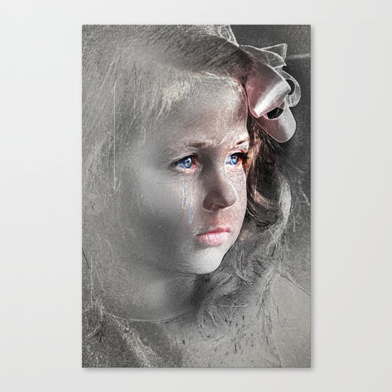 Girl with Bow Canvas Print
