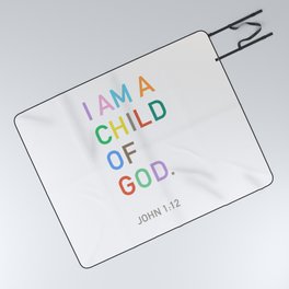 I Am A Child Of God, Bible Verse  Picnic Blanket