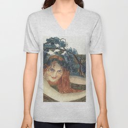  The Wine Of Lovers - Carlos Schwabe V Neck T Shirt