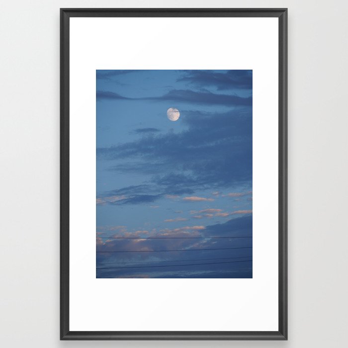 Luna at dusk Framed Art Print