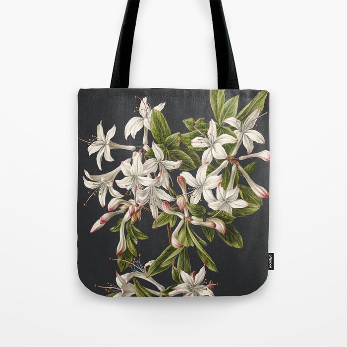 Azalea Flowers Vintage Botanical Print Tote Bag