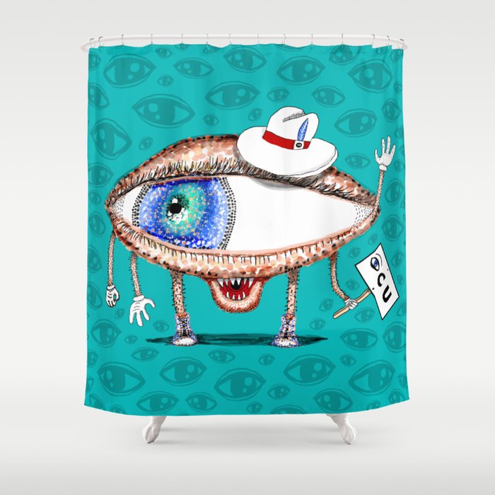 Pointillism Eye Guy Shower Curtain