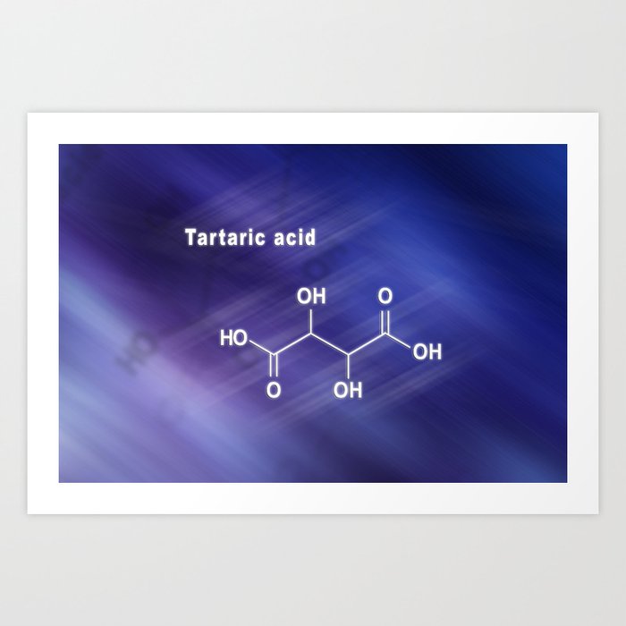 Tartaric acid, Structural chemical formula Art Print