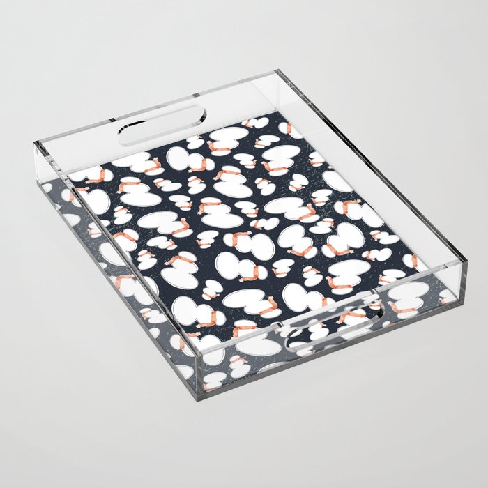 Snowbey Winter Snowman Scatter Pattern Acrylic Tray