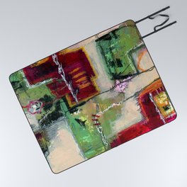 Abstract Expressionist Art Painting, Interesting Concept 1 Picnic Blanket