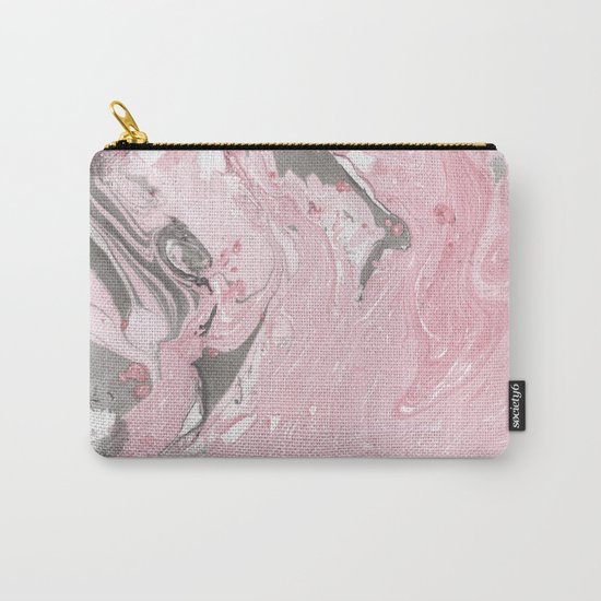 Pink marble Carry-All Pouch