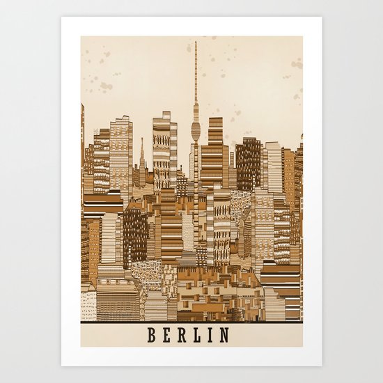 berlin skyline vintage Art Print