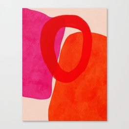 relations IV - pink shapes minimal painting Canvas Print
