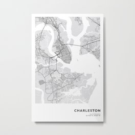 Charleston South Carolina Map, Charleston Map, Minimalist Map, Charleston Print, Charleston Poster, Charleston Art, Modern Map Print, City Map Metal Print
