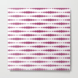 Magenta Geometric Horizontal Striped Pattern Metal Print