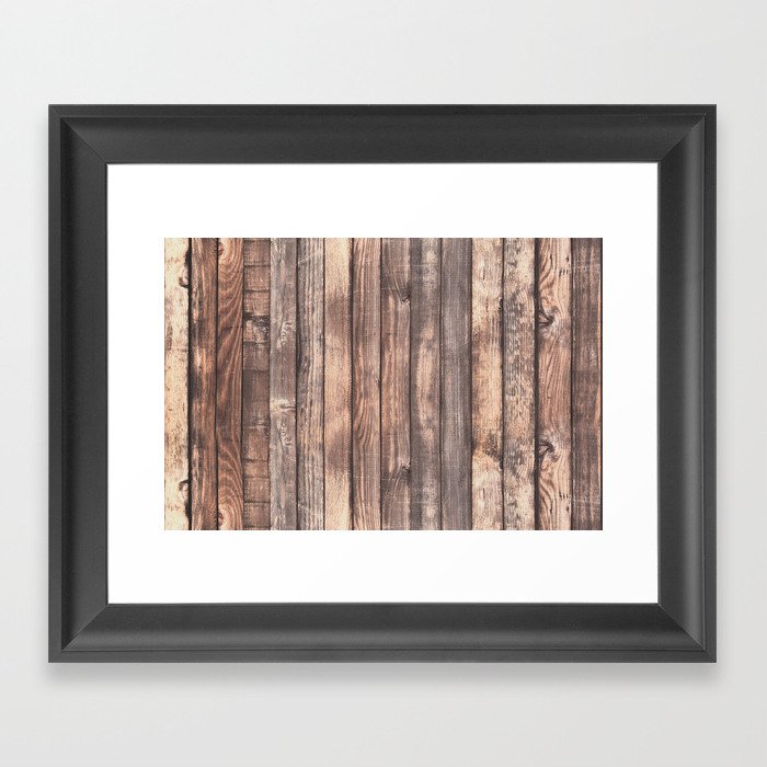 Background of old vertical wooden wall texture photo Framed Art Print