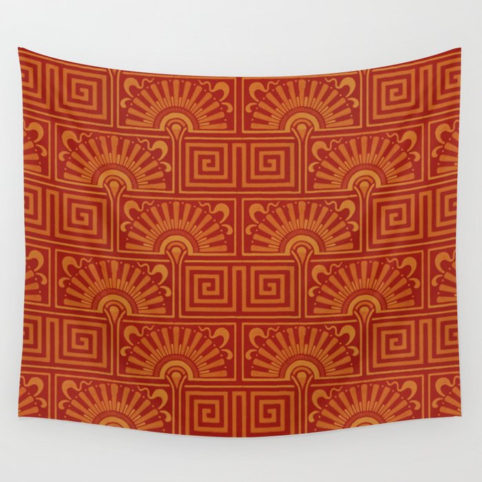 Art Deco Orange Brick by Lewis Foreman Day Wall Tapestry