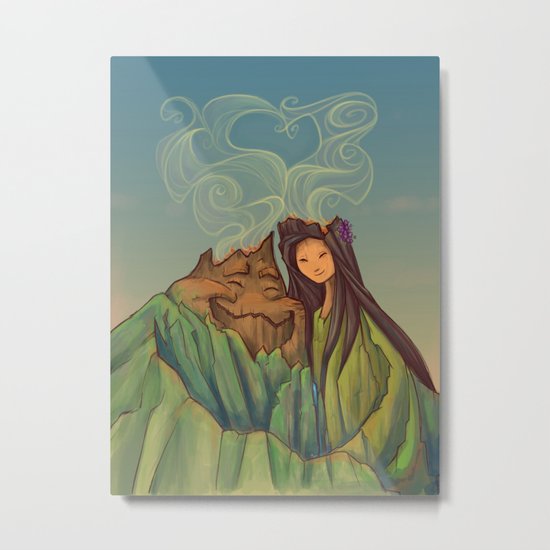 Volcano Love Metal Print