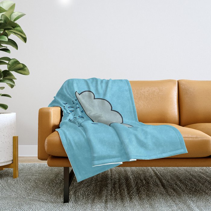 Relieved Rain Cloud Throw Blanket