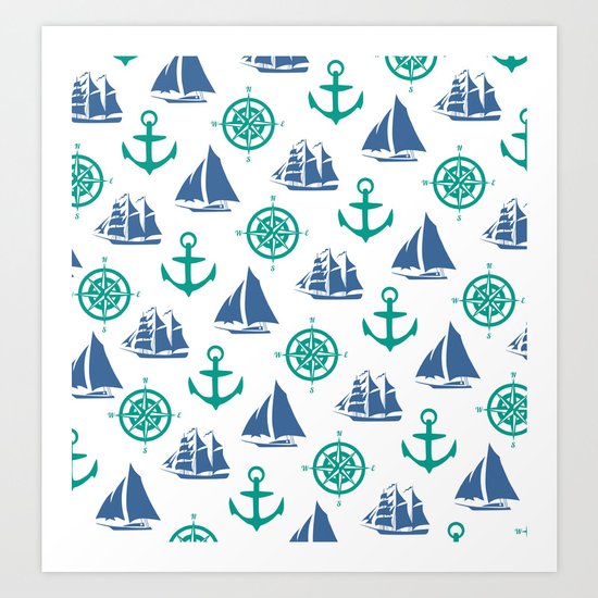 Nautical Pattern Art Print