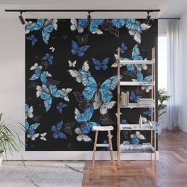 Blue Butterflies Wall Mural