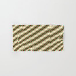[ Thumbnail: Fun Christmas Style Green, White & Red Colored Striped/Lined Pattern Hand & Bath Towel ]