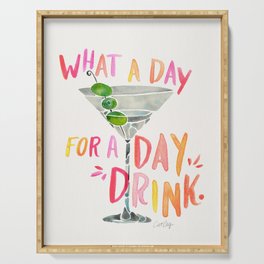 What a Day for a Day Drink – Melon Typography Serving Tray
