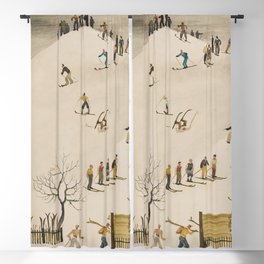 The Practice Slope winter skiing landscape painting by Franz Sedlacek  Blackout Curtain