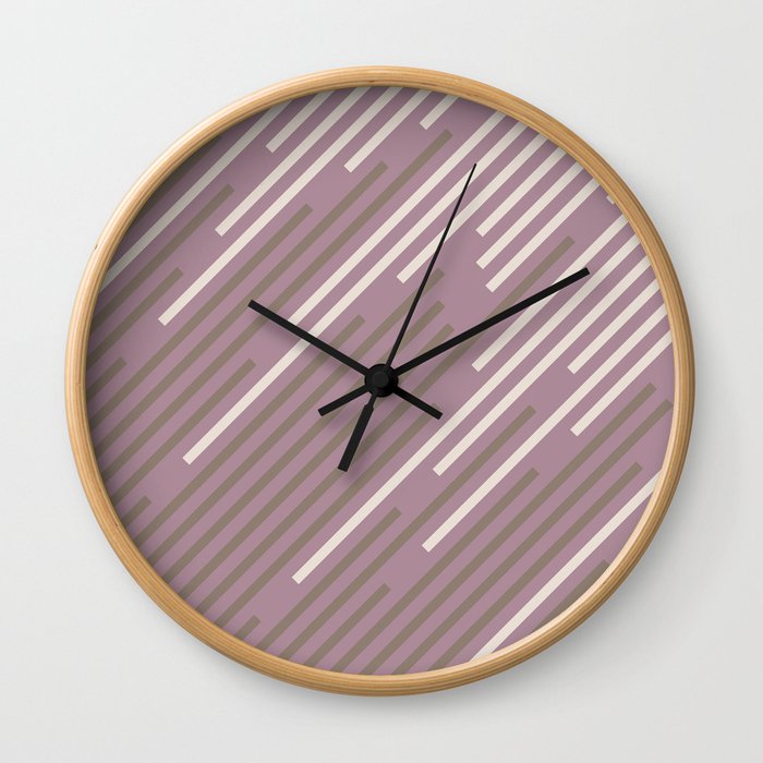 Pastel Purple Pink Mid-tone Brown Creamy Off White 2021 Color of The Year Canyon Dusk Accent Shades Wall Clock