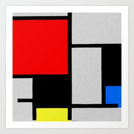 Piet Mondrian (Dutch, 1872-1944) - COMPOSITION WITH LARGE RED PLANE, BLACK, BLUE, YELLOW AND GRAY - Date: 1921 - Style: De Stijl (Neoplasticism), Abstract, Geometric Abstraction - Oil on canvas - Digitally Enhanced Version (2000dpi) - Art Print