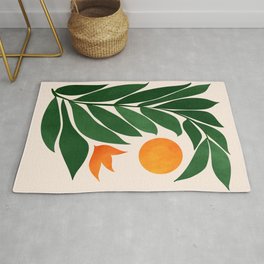 Tropical Forest Sunset / Mid Century Abstract Shapes Rug | Colorful, Plant, Green, Retro, Art, Shapes, Illustration, Design, Mid Century, Curated 