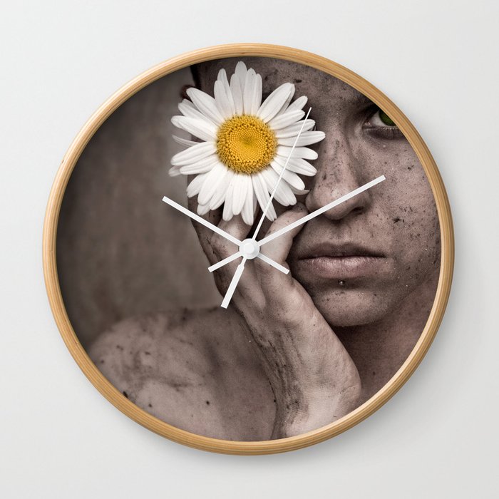 The Girl With The Daisy Wall Clock