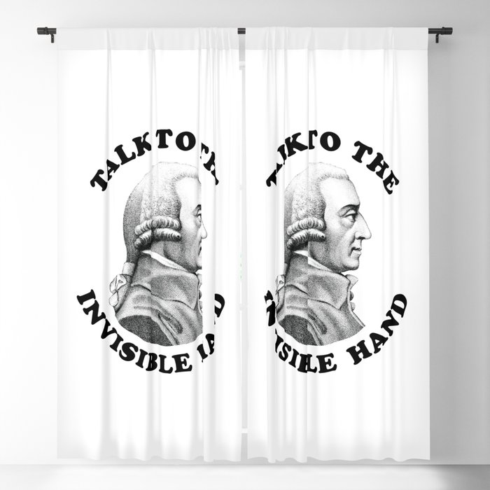 Adam Smith - Talk To The Invisible Hand - Funny Economics Teacher Blackout Curtain