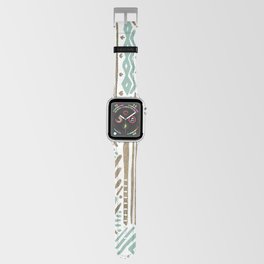 Elegant Abstract Mauve Green Teal White Gold Tribal Apple Watch Band