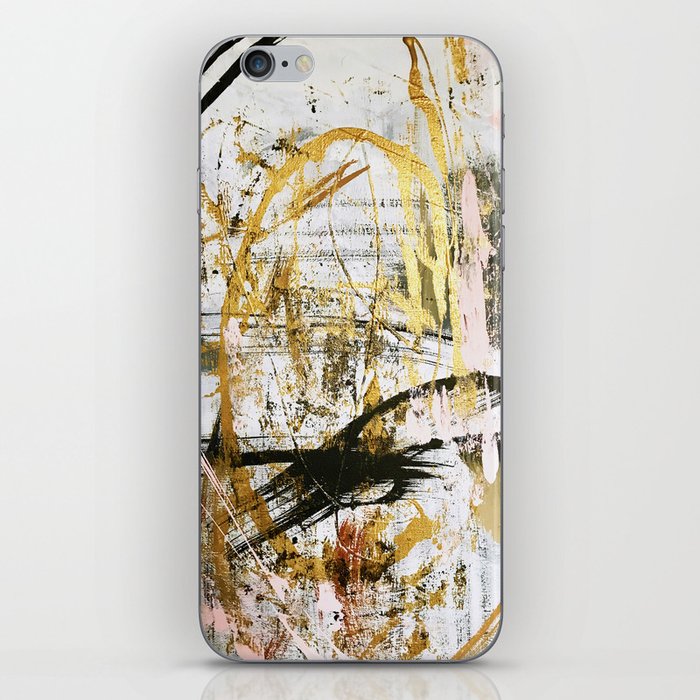 Armor [9]:a bright, interesting abstract piece in gold, pink, black and white iPhone Skin